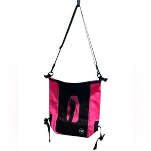 NuPouch Waterproof Dry Bag – Black & Hot Pink Roll-Top Shoulder Bag